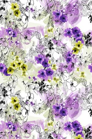 手绘水彩印花华亿平台图片