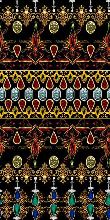 295818-复古欧式宫廷风璀璨珠宝抽象宝石花卉