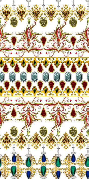 295819-复古欧式宫廷风璀璨珠宝抽象宝石花卉