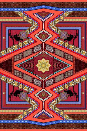 几何线条印花华亿平台图片