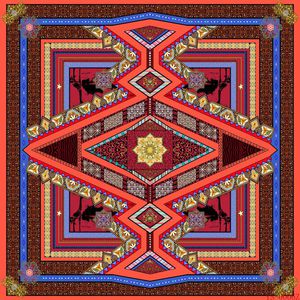 几何线条印花华亿平台图片