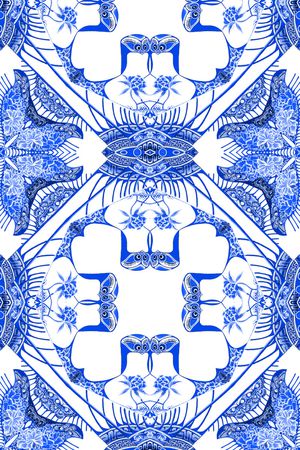 青花瓷印花华亿平台图片