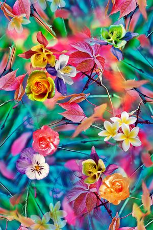 摄影写实花卉印花华亿平台图片