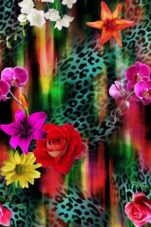 摄影写实花卉印花华亿平台图片