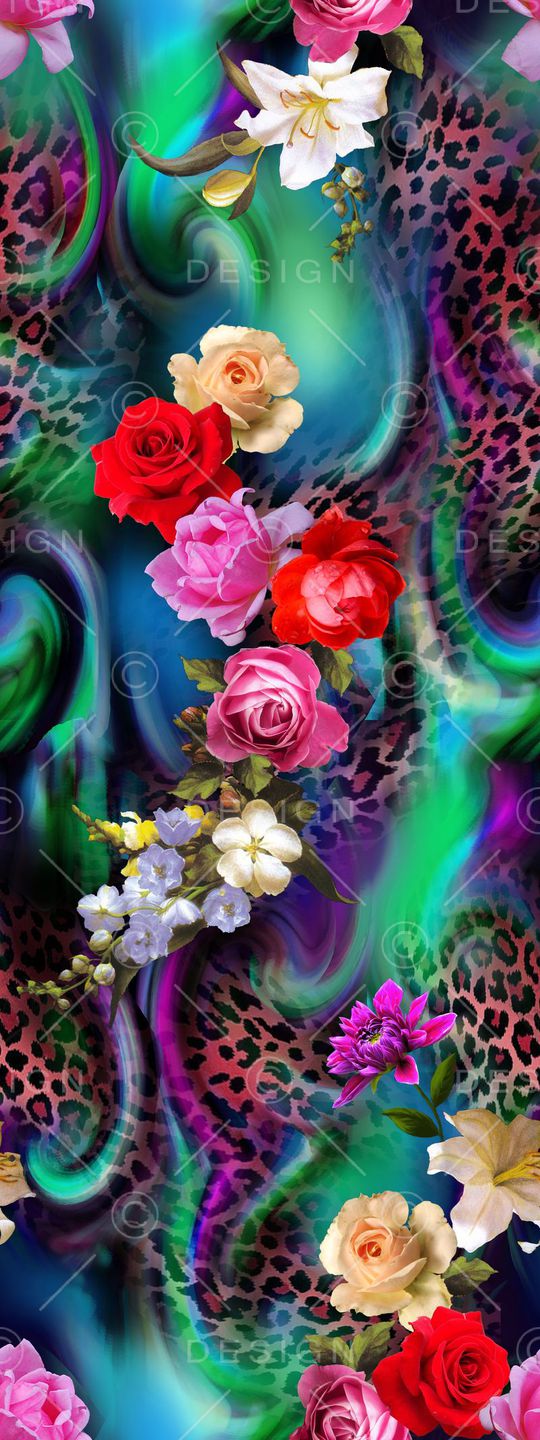 摄影写实花卉印花华亿平台图片