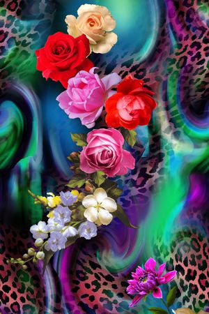 摄影写实花卉印花华亿平台图片