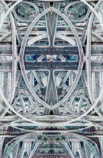 303277-复古怀旧立交桥照片对称定位印花