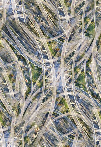 303348-WT270复古怀旧抽象建筑街景立交