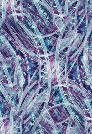 303349-复古怀旧抽象建筑街景立交桥印花