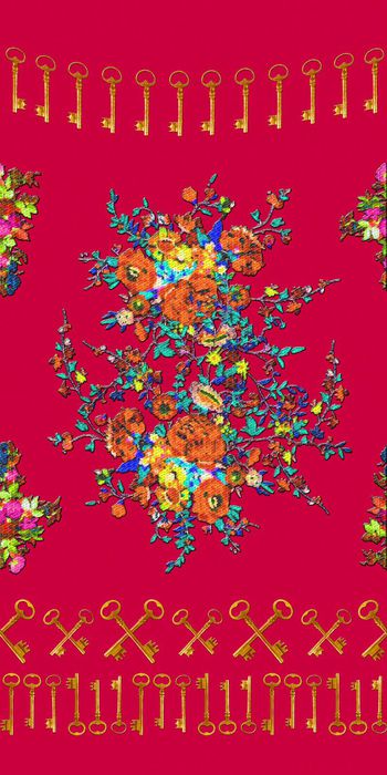 303429-钥匙花卉民族风