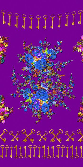 303431-钥匙花卉民族风