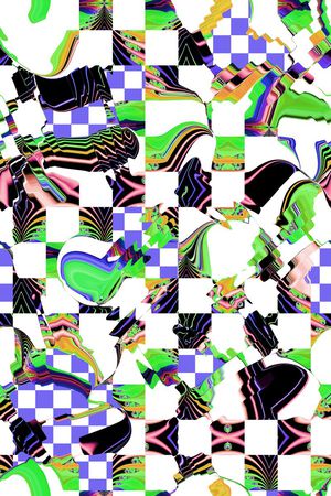 几何方格印花华亿平台图片