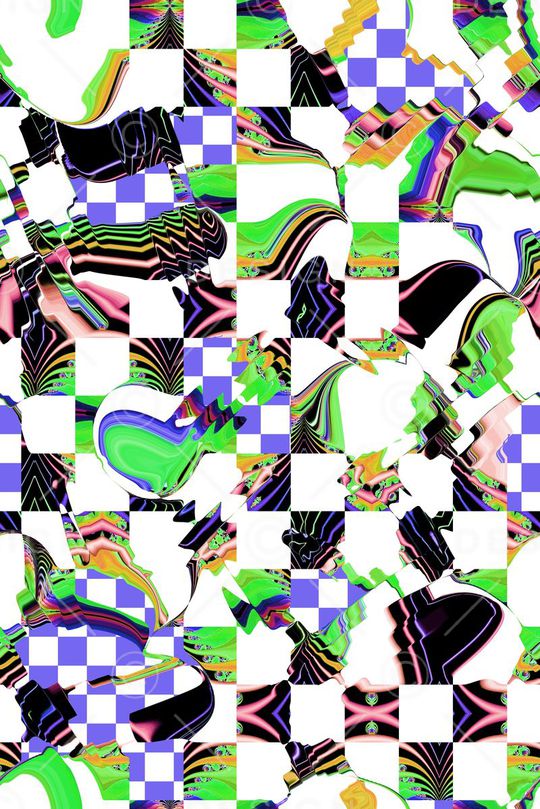 几何方格印花华亿平台图片