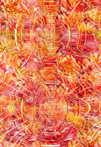 303839-WT273抽象几何花卉变幻隐约印花