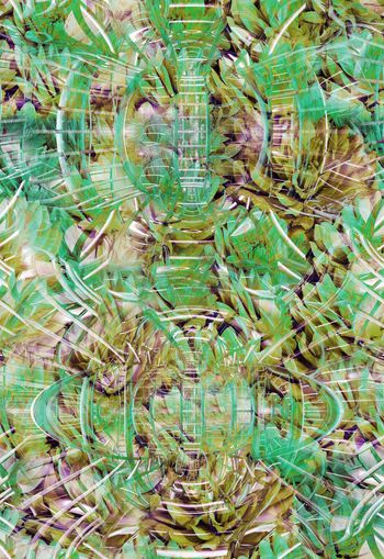 303841-抽象几何花卉变幻隐约印花华亿平台