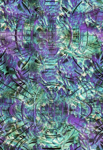 303842-抽象几何花卉变幻隐约印花华亿平台