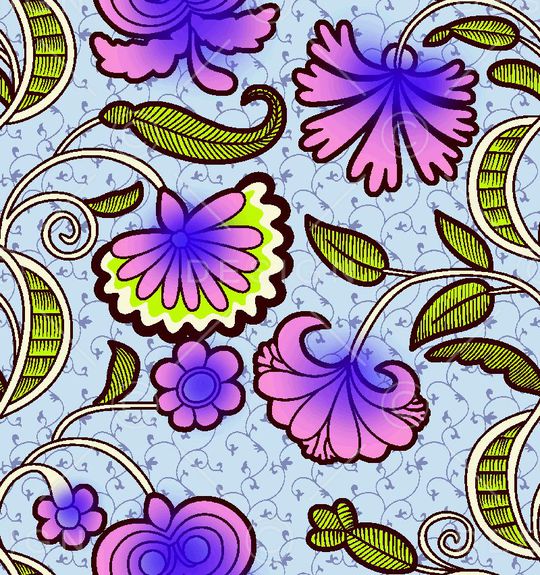 水彩花卉印花华亿平台图片