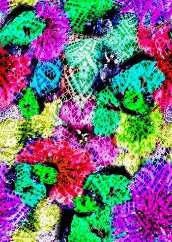 304275-多彩花卉花朵蕾丝组合