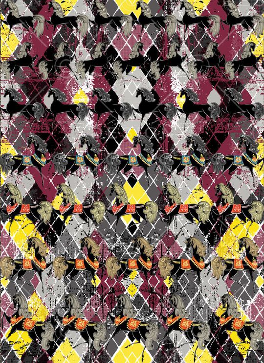 几何菱格印花华亿平台图片