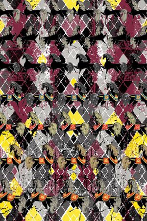 几何菱格印花华亿平台图片