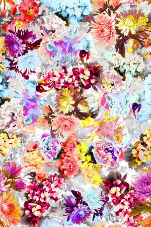 手绘水彩印花华亿平台图片