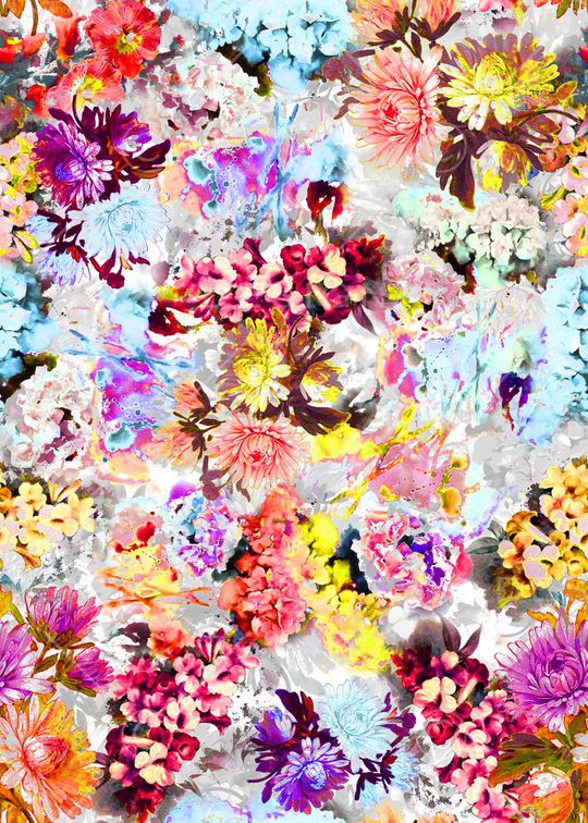 手绘水彩印花华亿平台图片