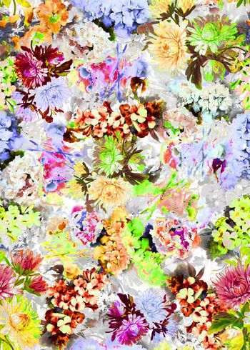 304363-抽象水彩破碎花卉花朵组合