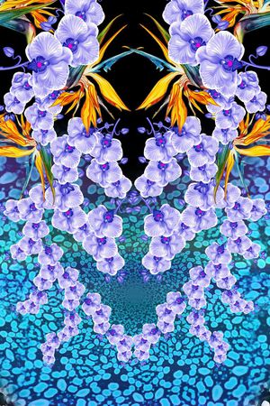 水彩花卉印花华亿平台图片