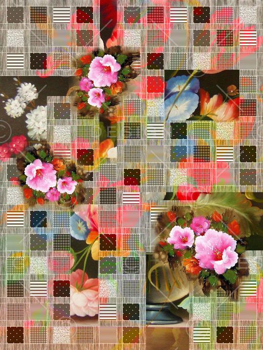 几何格纹印花华亿平台图片