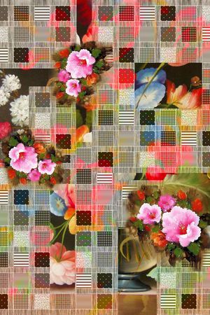 几何格纹印花华亿平台图片