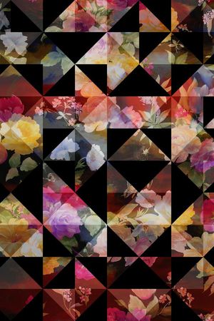 几何抽象格纹印花华亿平台图片