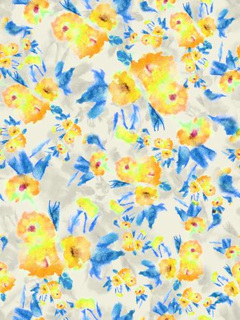 304823-水彩手绘抽象花卉花朵组合