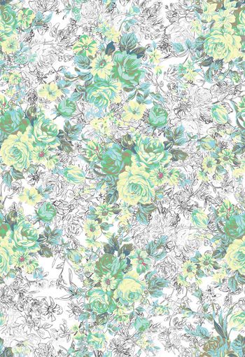 304851-清雅清新满布水彩花卉印花