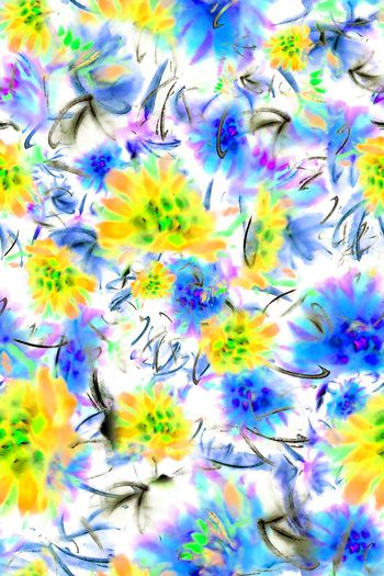 304852-多彩水彩手绘花卉花朵组合