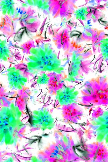 304854-多彩水彩手绘花卉花朵组合