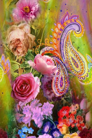 花卉印花华亿平台图片