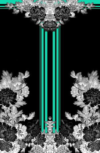 304876-对称定位清新花卉条子印花华亿平台