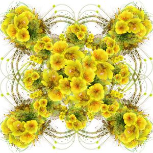 手绘水彩花卉印花华亿平台图片