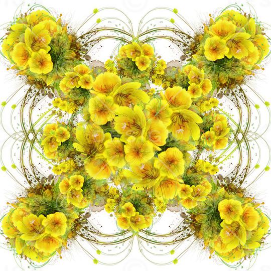 手绘水彩花卉印花华亿平台图片