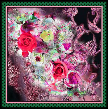 305319-花卉豹纹佩斯利组合围巾