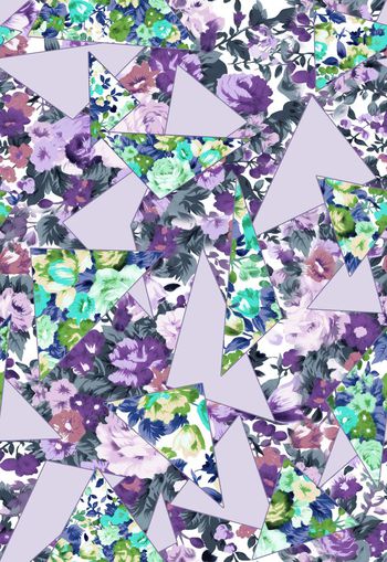 305497-WT281田园几何花卉组合休闲清雅