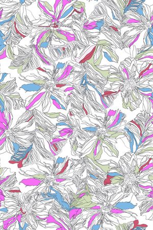 手绘细致描花印花华亿平台图片