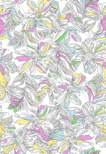 305528-线条花卉白描色彩颜色印花华亿平台