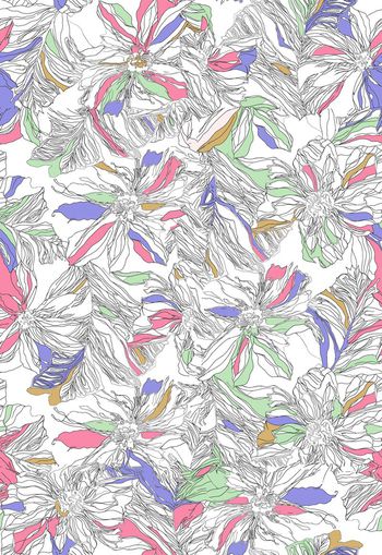 305529-线条花卉白描色彩颜色印花华亿平台