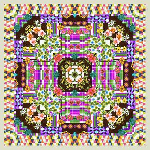 几何格纹印花华亿平台图片