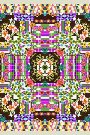 几何格纹印花华亿平台图片