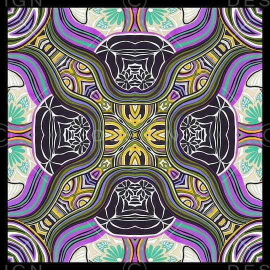 几何线条印花华亿平台图片