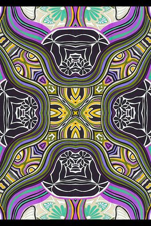 几何线条印花华亿平台图片