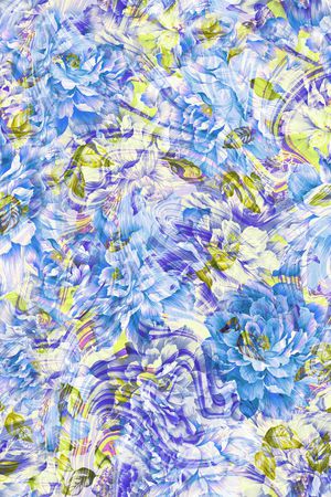 手绘水彩花灰印花华亿平台图片