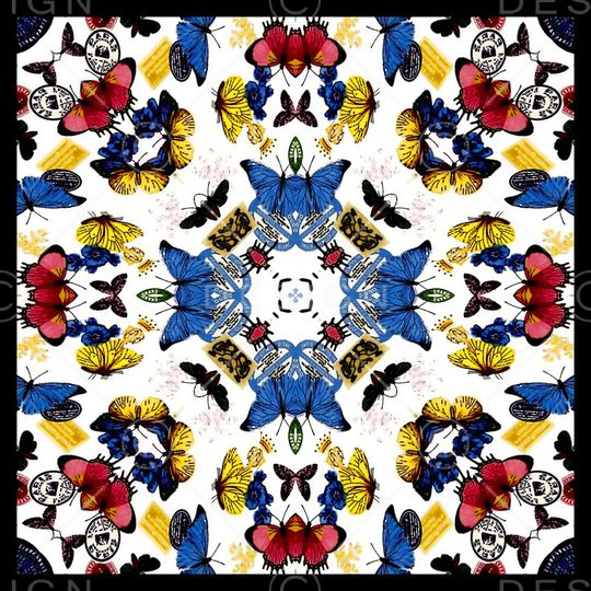 蝴蝶印花华亿平台图片